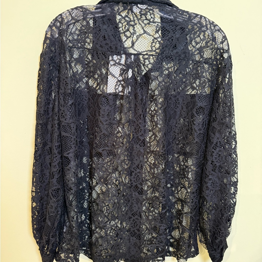 ANDREE BY UNIT Black Lace Blouse *NEW WITH TAGS* - Picture 9 of 12